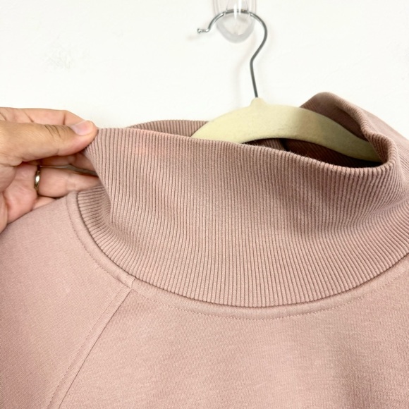 Athleta Cozy Karma Side Zip Funnel Neck Sweatshirt In Dogwood Mauve Size L - Picture 10 of 15